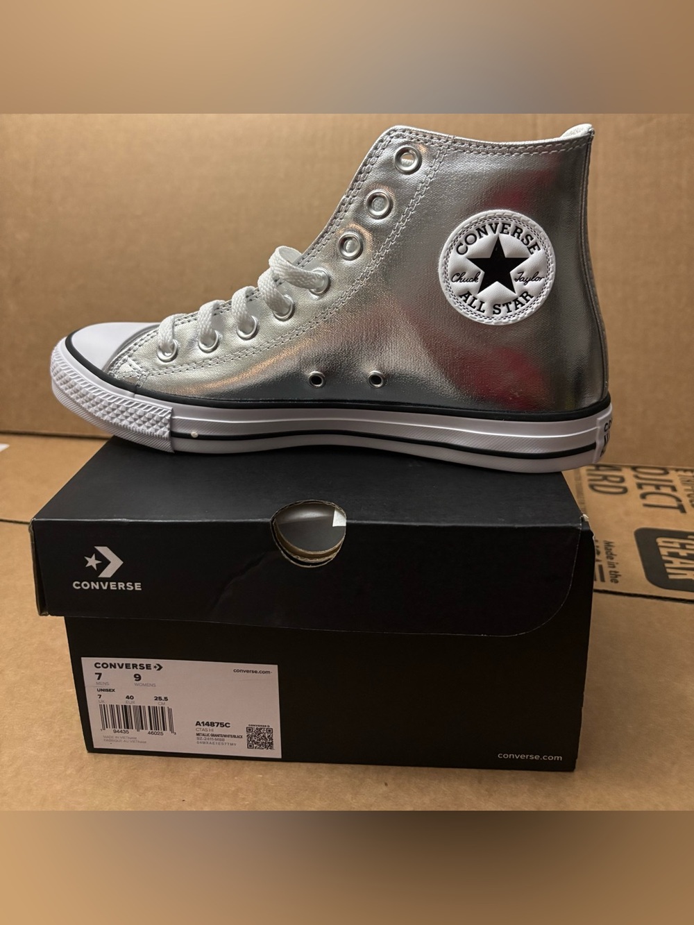 Converse Women's Chuck Taylor All-Star High Top Metallic Canvas Shoes Size 9